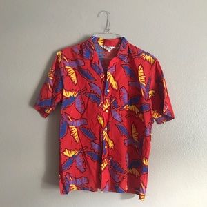 Vintage Tropical Short Sleeve Button Up
